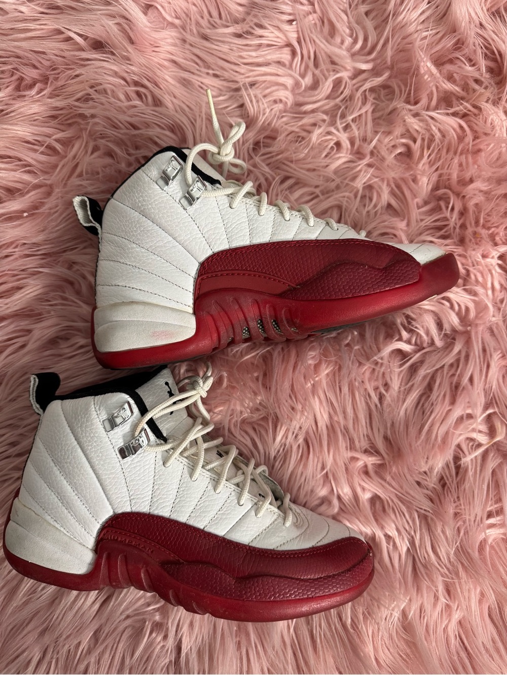 Jordan Kids High-Top Sneakers in White and Red